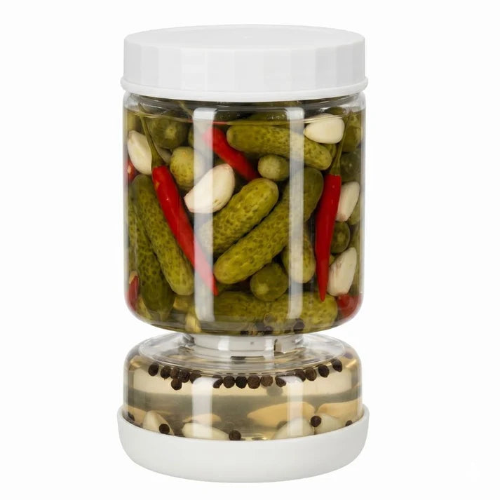 צנצנת חמוצים עם מפריד יבש/רטוב - מגוון צבעים-צנצנת-Food Appeal-לבן-סופר הום