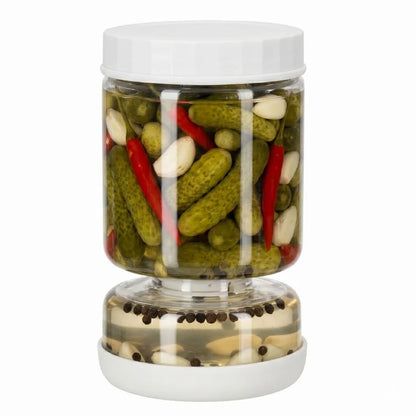 צנצנת חמוצים עם מפריד יבש/רטוב - מגוון צבעים-צנצנת-Food Appeal-לבן-סופר הום