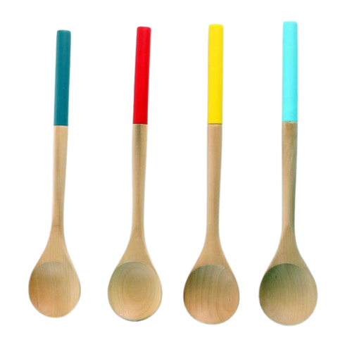 כף עץ עם ידית סיליקון-ששת עץ-Naaman נעמן-סופר הום