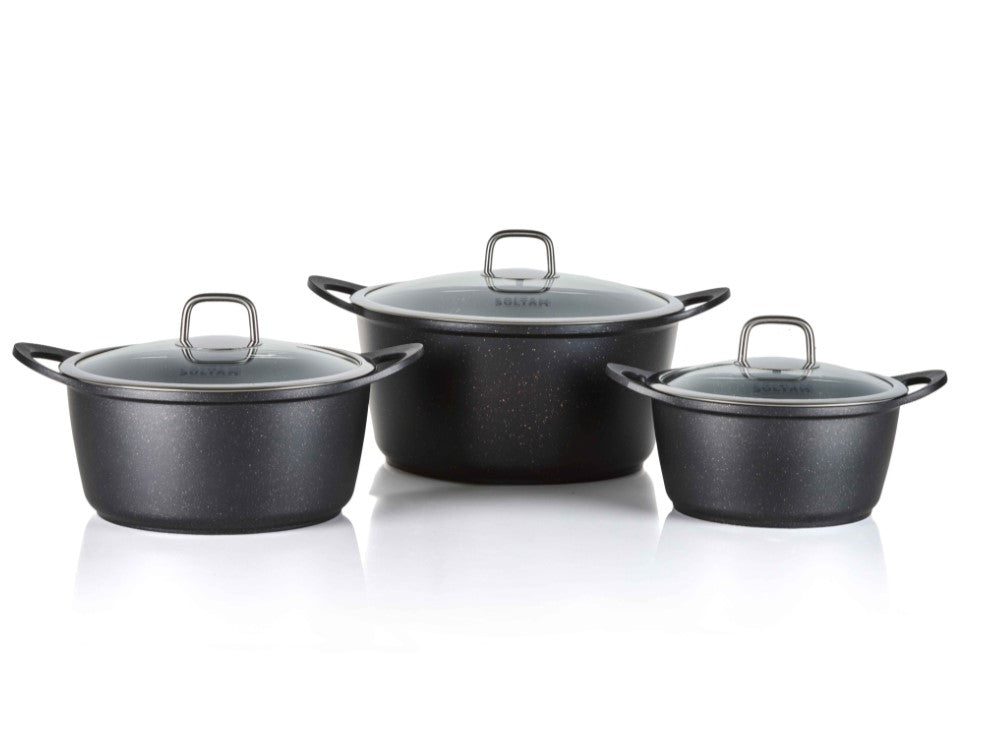 RICHSTONE סדרת סירים שיש זהב וכסף יציקת אלומניום במגוון גדלים-סירי אלומיניום-Soltam סולתם-קלחת 1.4 ליטר - קוטר 16 ס"מ-סופר הום