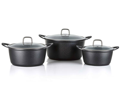 RICHSTONE סדרת סירים שיש זהב וכסף יציקת אלומניום במגוון גדלים-סירי אלומיניום-Soltam סולתם-קלחת 1.4 ליטר - קוטר 16 ס"מ-סופר הום