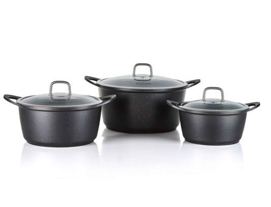 RICHSTONE סדרת סירים שיש זהב וכסף יציקת אלומניום במגוון גדלים-סירי אלומיניום-Soltam סולתם-קלחת 1.4 ליטר - קוטר 16 ס"מ-סופר הום