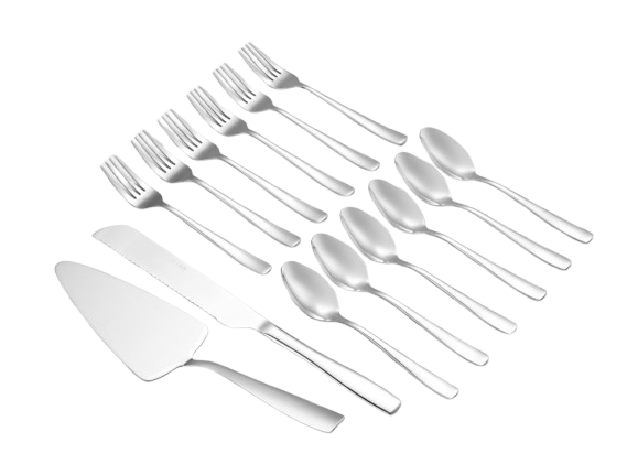 סט קפה ועוגה ( 14 ) חלק OPAL נירוסטה אריזת מתנה-סט סכו"ם לעוגה-Soltam סולתם-סופר הום