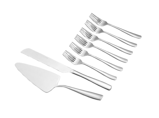 סט עוגה ( 8) חלק סכין, מרית ומזלגות נירוסטה-סט סכו"ם לעוגה-Soltam סולתם-סופר הום