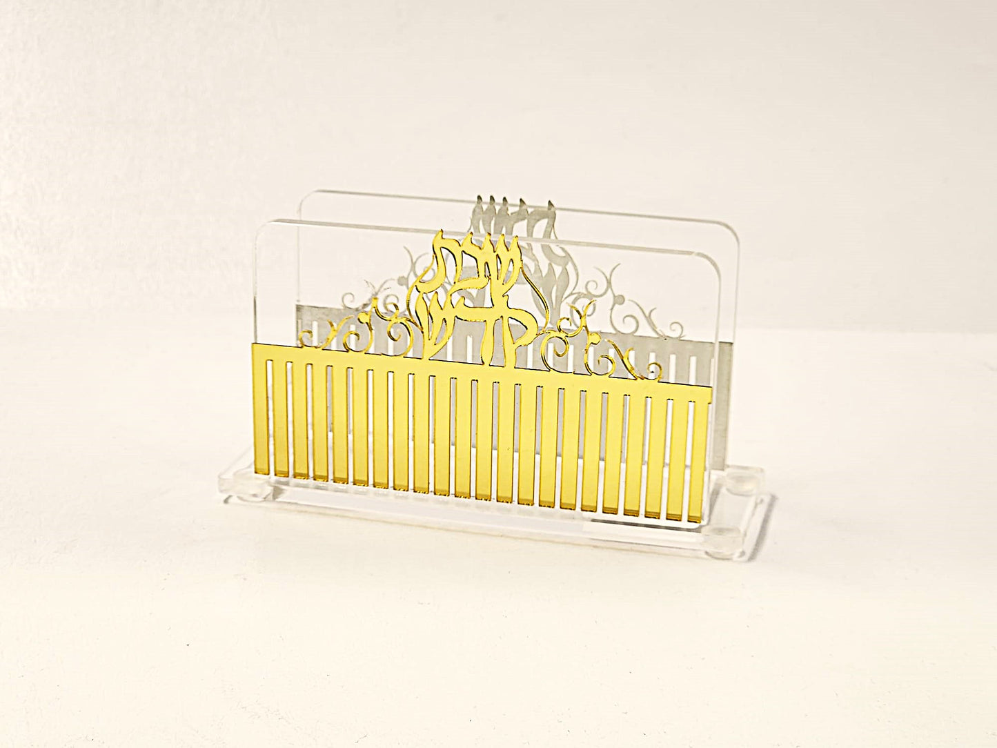 מעמד לקופסת גפרורים - דגם עיטורים מוזהבים-מעמד לקופסת גפרורים-אבי מתנות-סופר הום