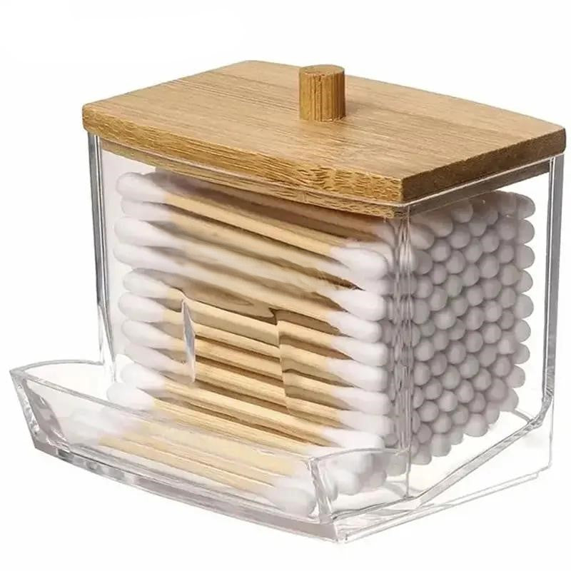 קופסה אלגנטית לאחסון מקלות אוזניים-ארגונית אקריל-א. לויזון-סופר הום