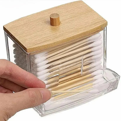 קופסה אלגנטית לאחסון מקלות אוזניים-ארגונית אקריל-א. לויזון-סופר הום