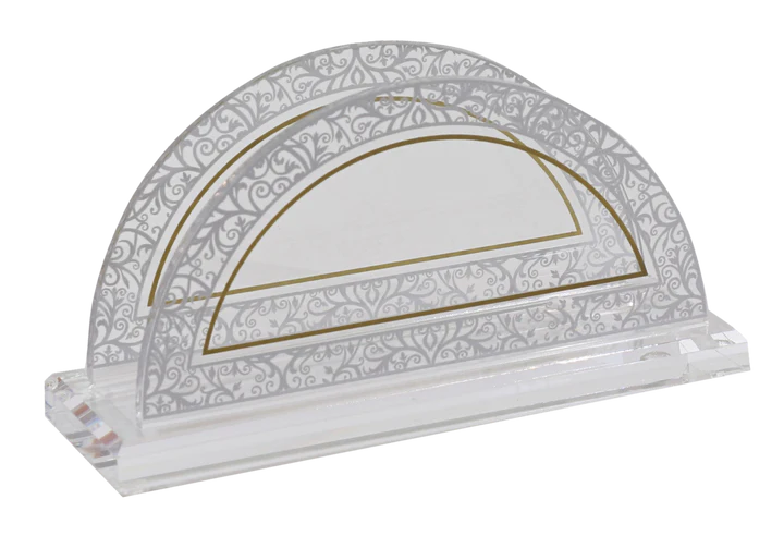 מחזיק מפיות אקרילי - עיצוב מלכותי עגול-מחזיק מפיות עומד-Schonfeld Collection-סופר הום