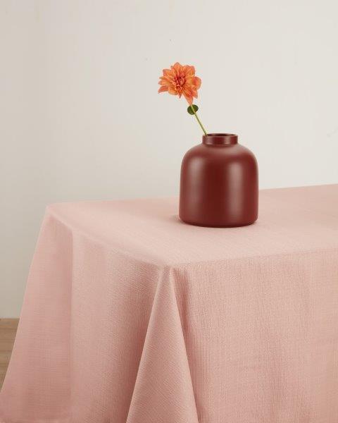 מפת שולחן דמוי פשתן ורוד 4 מטר-מפת שולחן-Cotton Avenue-סופר הום