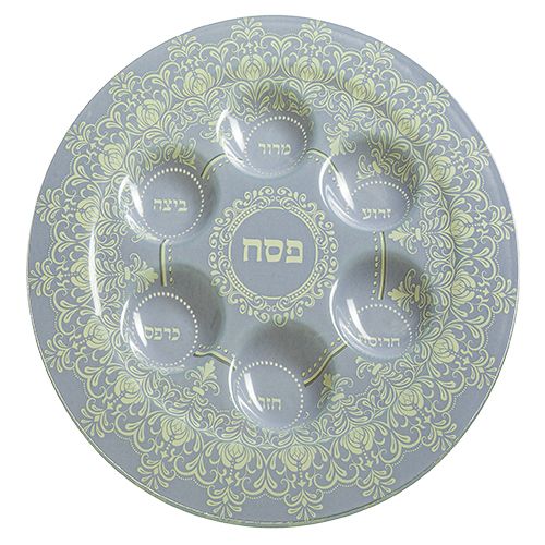 קערת פסח זכוכית מהודרת - 35 ס"מ-קערת סדר-סופר הום-סופר הום