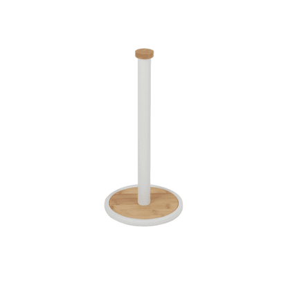 מעמד נייר סופג עגול עם עץ AMOR שחור/לבן-מתקן לנייר מטבח-Via Home-לבן-סופר הום