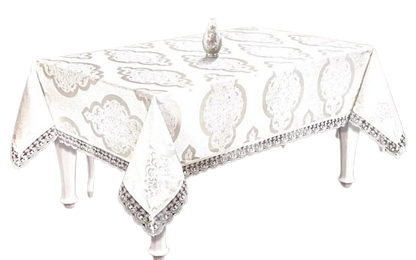 מפת שולחן איכותית -2 צבעים-מפת שולחן-SUPERHOME סופרהום-קטן: 300/160 ס"מ-שמנת טבעי-סופר הום