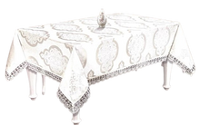 טען תמונה לצפייה בגלריה, מפת שולחן איכותית -2 צבעים-מפת שולחן-SUPERHOME סופרהום-קטן: 300/160 ס"מ-שמנת טבעי-סופר הום
