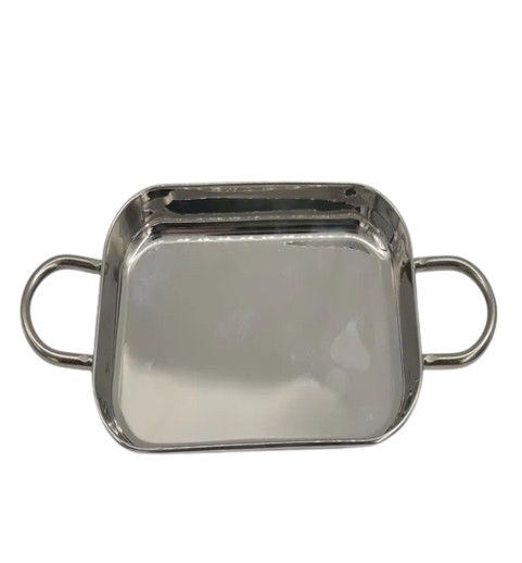 קערת הגשה מרובעת מנירוסטה בגימור כסף-קערות מתכת-גרופי מתנות-סופר הום