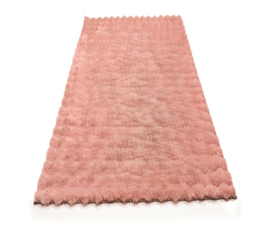 שטיח פרווה וורוד\אפור דגם אמילי-שטיחי אמבטיה בד-סקטור אפיקים-ורוד-סופר הום