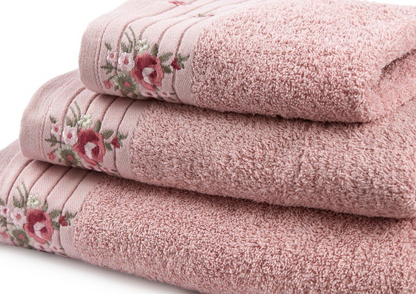 סט מגבות פרחים - במגוון צבעים-סדרת מגבות עם כל הגדלים-Cotton Avenue-אופוויט-מגבת ידיים 40/60 ס"מ-סופר הום