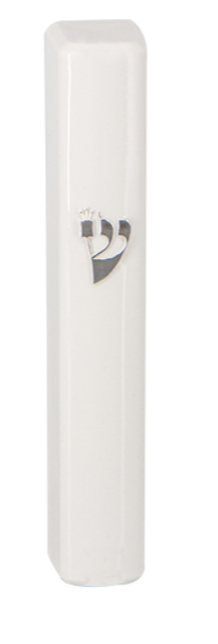 בית מזוזה פלסטיק עם האות "ש" – מגוון צבעים וגדלים-בתי מזוזה-ART JUDAICA-לבן-15 ס"מ-סופר הום