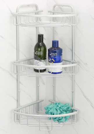 מדף פינתי למקלחת 3 קומות אלומיניום-מתקן מדפים נתלה-דיקלית-סופר הום