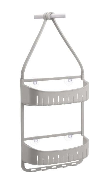 מדף דו-קומתי למקלחון-מתקן מדפים נתלה-Aquila-אפור-סופר הום