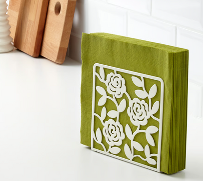 מעמד מפיות - דגם פרחים-מחזיק מפיות עומד-סופר הום-שחור-סופר הום