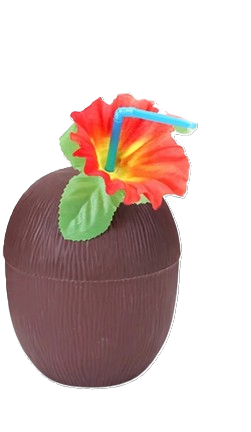 כוס עם קש 500 מ''ל דגם טרופי - מגוון צבעים-כוסות פלסטיק ואקריל-SUPERHOME סופרהום-כתום צהוב-סופר הום