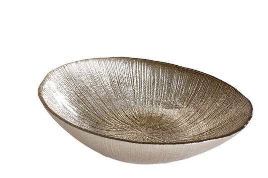 קערה זכוכית אובלית - MARTINEZ CHAMPAGNE-קערות זכוכית-GOLYAN-17*12*4 ס"מ-סופר הום