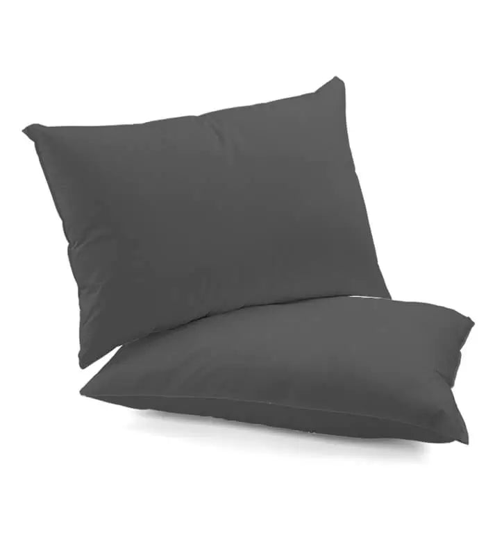 זוג ציפיות כותנה 50*70 ס"מ - מגוון צבעים-ציפיות-Via Home-אפור כהה-סופר הום