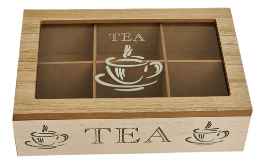 קופסת אחסון תה מעוצבת - 6 תאים-קופסאות תה-א. לויזון-סופר הום
