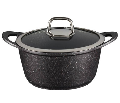 RICHSTONE סדרת סירים שיש זהב וכסף יציקת אלומניום במגוון גדלים-סירי אלומיניום-Soltam סולתם-סיר 7.3 ליטר - קוטר 28 ס"מ-סופר הום