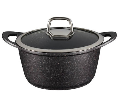 RICHSTONE סדרת סירים שיש זהב וכסף יציקת אלומניום במגוון גדלים-סירי אלומיניום-Soltam סולתם-סיר 7.3 ליטר - קוטר 28 ס"מ-סופר הום