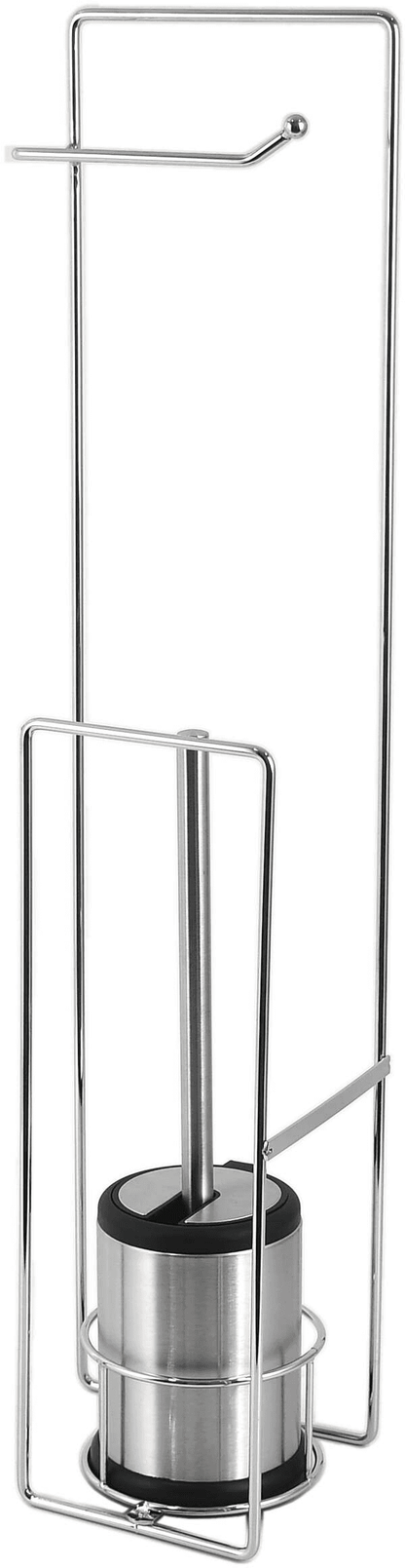 מעמד לנייר טואלט + מברשת אסלה-מתקן נייר טואלט עומד-SUPERHOME סופרהום-לבן-סופר הום