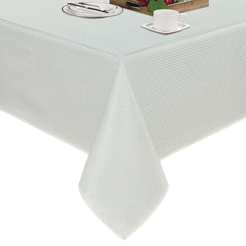 מפת שולחן דגם וופל אפור בהיר בשני גדלים-מפת שולחן-Via Home-2.5 מטר-סופר הום