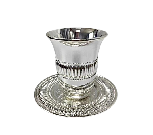 גביע קידוש - דגם פסים מהודר-גביע קידוש כסוף-SUPERHOME סופרהום-סופר הום