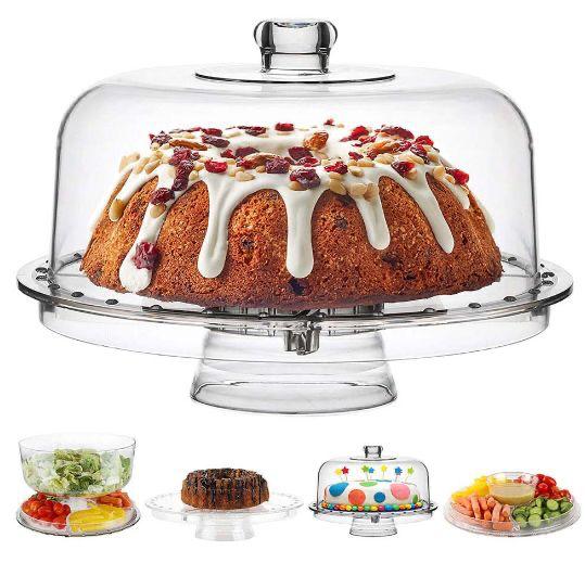 מעמד אקרילי לעוגה MULTI CAKE STAND 3 ב-1-פעמון לעוגה עגולה-Cucina-סופר הום