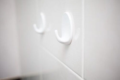 סט 4 קולבי הדבקה - מגוון דגמים-וו תלייה לקיר-Home Design-לבן-סופר הום
