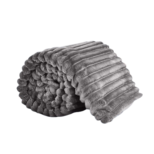 שמיכה דו שכבתית פלנל צמר - מגוון צבעים-שמיכת חורף-CASA EMI-אפור-סופר הום