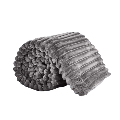 שמיכה דו שכבתית פלנל צמר - מגוון צבעים-שמיכת חורף-CASA EMI-אפור-סופר הום