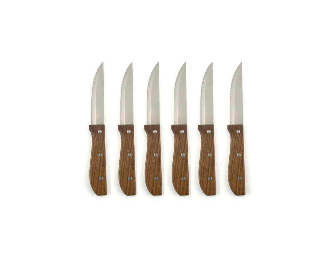 סט 6 סכיני סטייק עם ידית עץ-סכין סטייק-Soltam סולתם-סופר הום