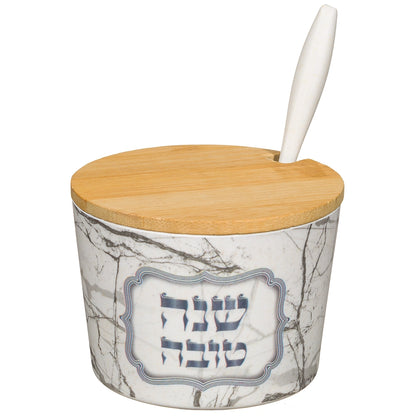 כלי לדבש מלמין "שנה טובה" 6.5 ס"מ - מגוון דגמים-כלי לדבש-ART JUDAICA-UK46024-סופר הום