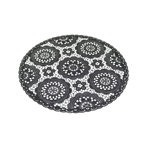 פלייסמנט תחרה עגול - מגוון צבעים-פלייסמנט-SUPERHOME סופרהום-שחור-סופר הום