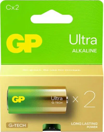 זוג סוללות Ultra Alkaline 1.5V 14A C GP GPPCA14AU067 - סוג C-בטריה-GP-סופר הום