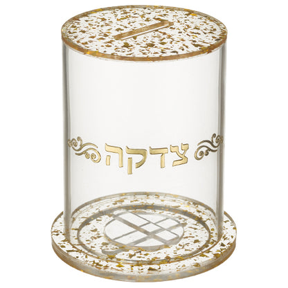 קופת צדקה מפרספקס נצנצים - כסף\זהב-קופת צדקה-ART JUDAICA-זהב-סופר הום