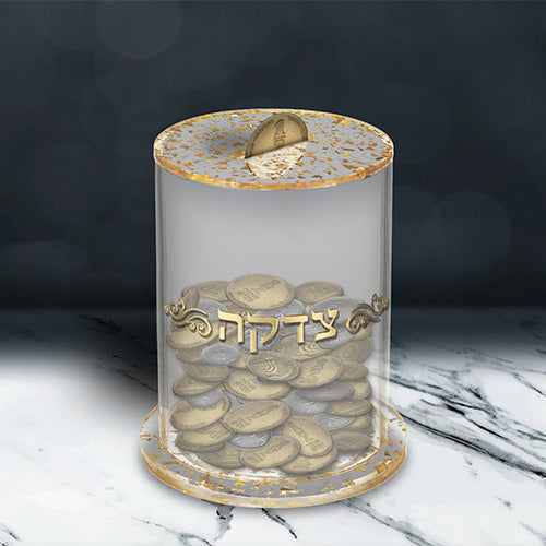 קופת צדקה מפרספקס נצנצים - כסף\זהב-קופת צדקה-ART JUDAICA-כסף-סופר הום