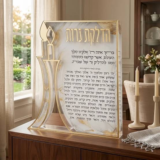 הדלקת נרות אקריל-ברכת הדלקת נרות-סופר הום-סופר הום
