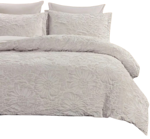 סט מצעים יחיד ג'קארד יוקרתי דגם FLOWER OFFWHITE-סט יחיד-ARTEX HOME-סופר הום