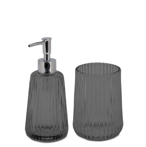 דיספנסר לסבון עם כוס תואמת - דגם AGAM-מתקן למברשות שיניים-Via Home-סופר הום