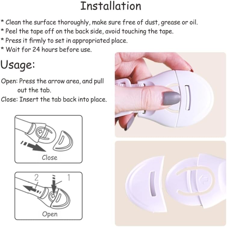 סט 2 מנעול בטיחות לילדים לארונות ומגירות-נועל דלתות-Herman-סופר הום