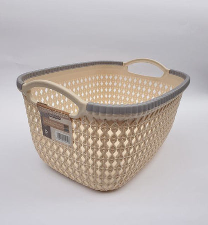 סלסלה סרוגה - 23×15×10 ס"מ-סלסלה-סופר הום-ורוד-סופר הום