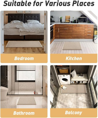 שטיח אלגנטי טקסטורת וופל - 3 דוגמאות-שטיחי אמבטיה בד-סקטור אפיקים-סופר הום