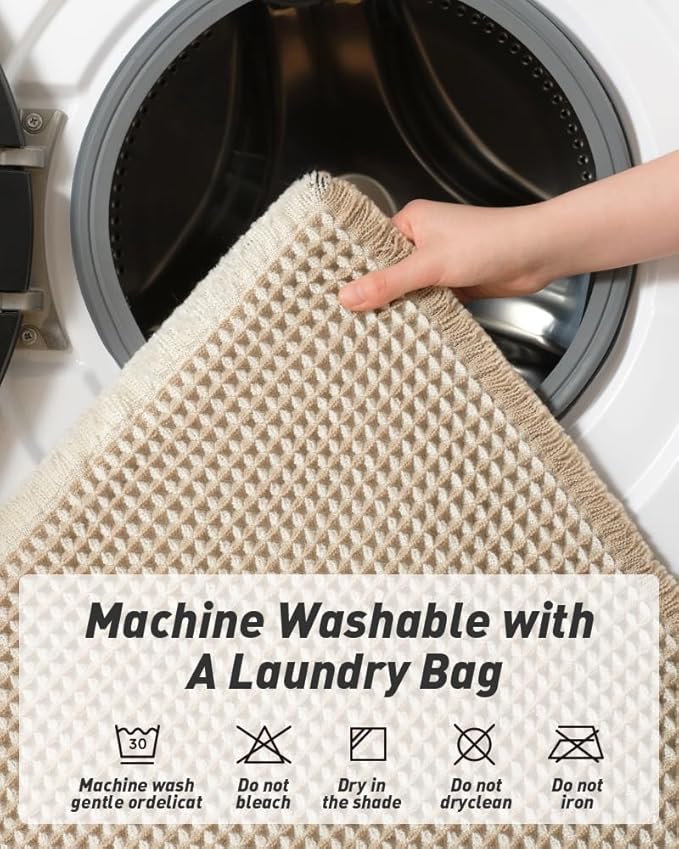 שטיח אלגנטי טקסטורת וופל - 3 דוגמאות-שטיחי אמבטיה בד-סקטור אפיקים-סופר הום